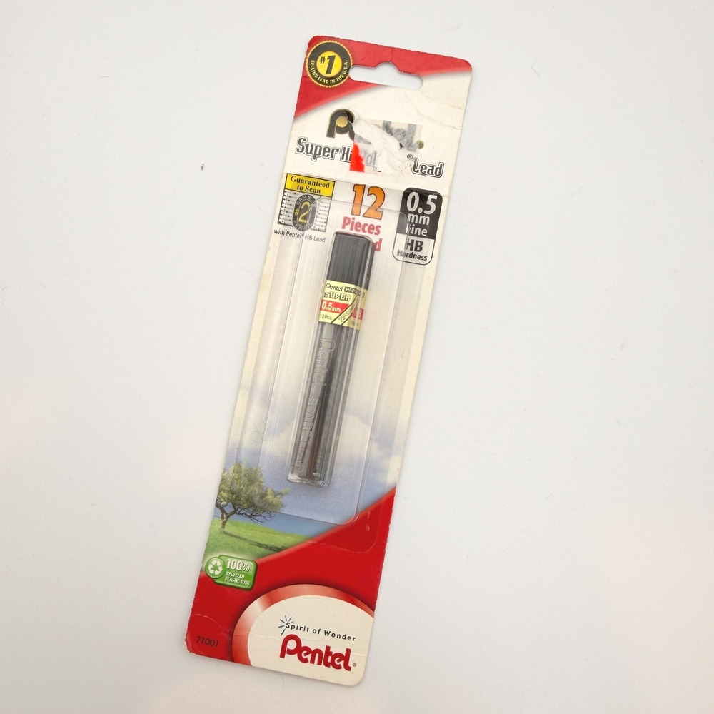 Pentel Super Hi-Polymer Lead Refill 0.5mm HB Black Drafting Office Made in Japan